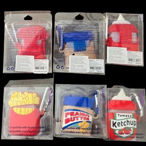 Claire’s Food AirPods Case Fries PB Ketchup Silicone Cover Fun Gift Choose 1